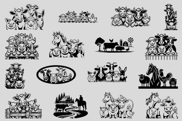 Download Farm Animal Svg Bundle, Animals Clipart - Farm animal svg Collection