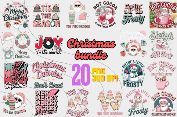 Download Christmas PNG Bundle 20 Festive Designs - Christmas png Collection