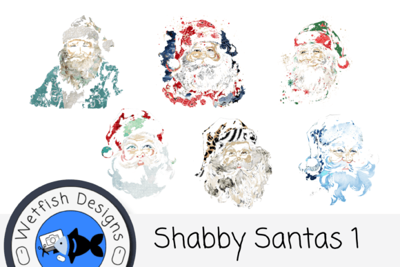 Download 6 Shabby Santas for Christmas Crafts - Christmas crafts Collection