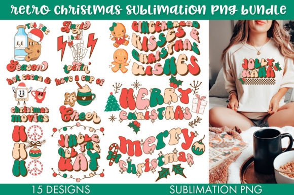 Download Retro Christmas Bundle PNG Sublimation - Retro christmas bundle Collection